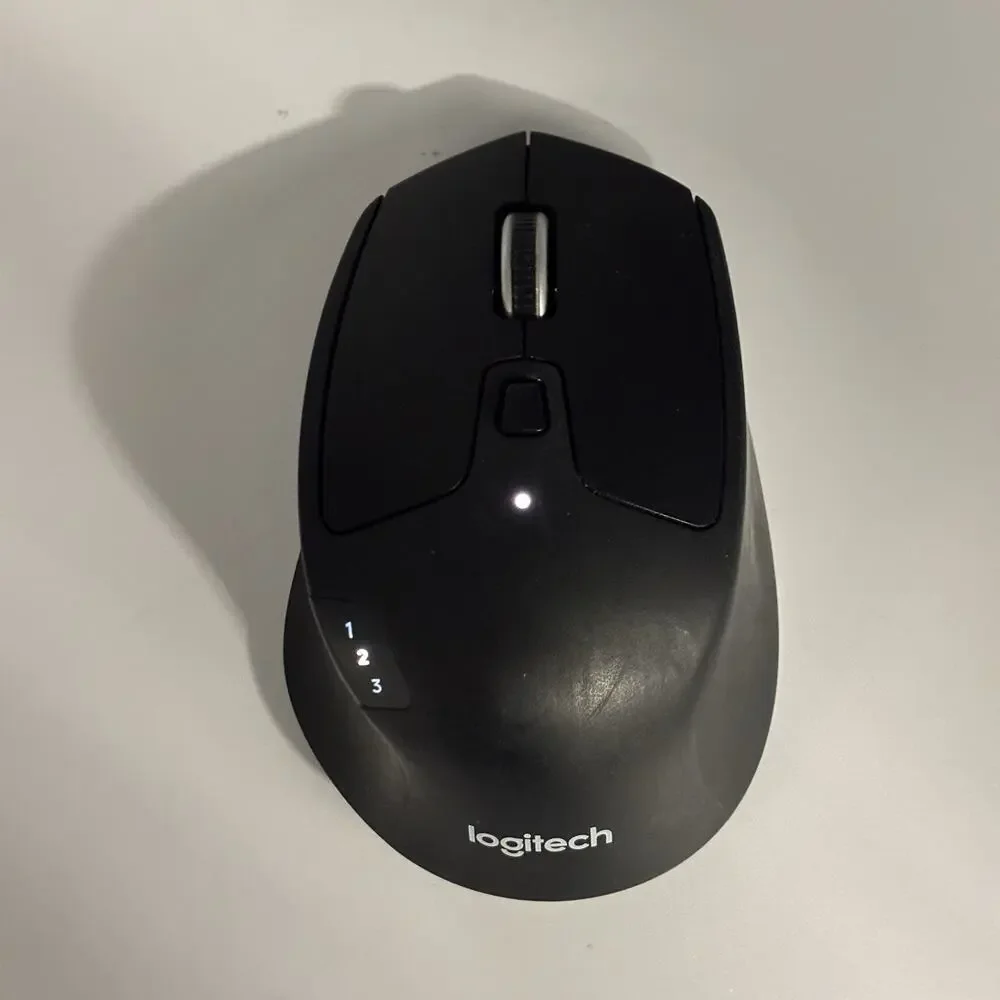 Logitech M720 Triathlon Wireless Mouse, With Dongle - Black - Tested. Works.